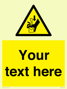 Custom warning hand crushing between press brake tool